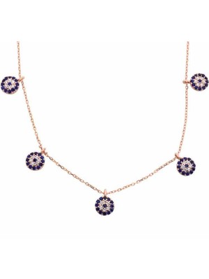Aya Diamond Gümüş Rose Nazarlı Şans Bayan Kolye