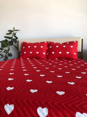 Bella Home Kalpli Çift Kişilik 3 Parça Yatak Örtüsü Seti - 200X240 cm - Pvc Çantalı
