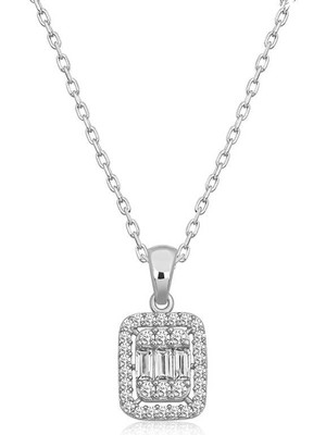 Aya Diamond Gümüş Baget Taşlı Kadın Kolye