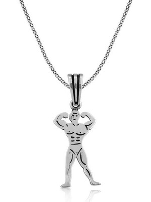 Aya Diamond ​gümüş Body Building Erkek Kolye