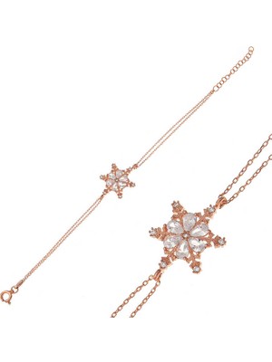 Aya Diamond ​gümüş Rose Kar Çiçeği Kadın Bileklik