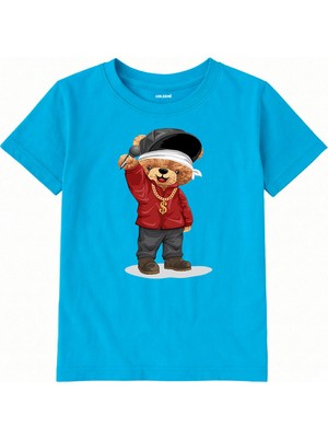 Colermi Pamuk Kumaş Çocuk Tişörtü – Rap Bear Ayıcık Baskılı Çocuk T-Shirt