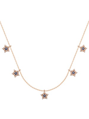 Aya Diamond Gümüş Rose Yıldız Nazarlı Şans Kadın Kolye