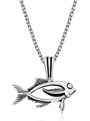 Aya Diamond Gümüş Balık Kolye