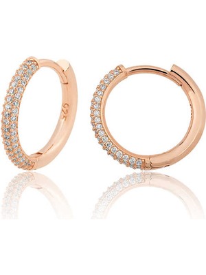 Aya Diamond Gümüş Halka Bayan Küpe