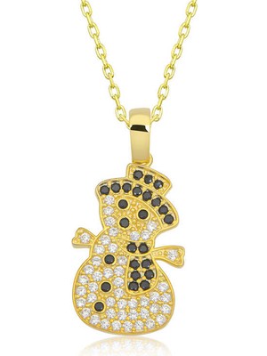Aya Diamond Gümüş Gold Kardan Adam Kadın Kolye