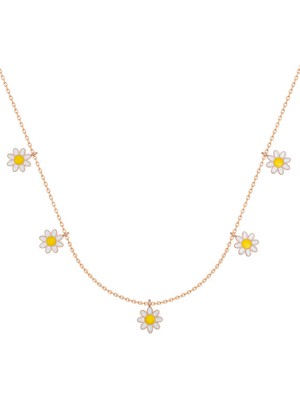 Aya Diamond Gümüş Rose Papatya Şans Kadın Kolye