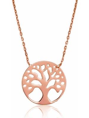 Aya Diamond Gümüş Rose Hayat Ağacı Bayan Kolye