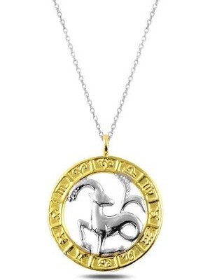 Aya Diamond Gümüş Gold Oğlak Burcu Kolye