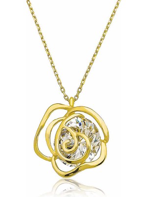 Aya Diamond ​gümüş Gold Gül Kadın Kolye