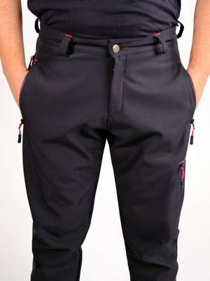 Outdo Siyah Premium Softshell Motorcu Pantolonu Kış Mevsimi İçin Dayanıklı Erkek Giyim