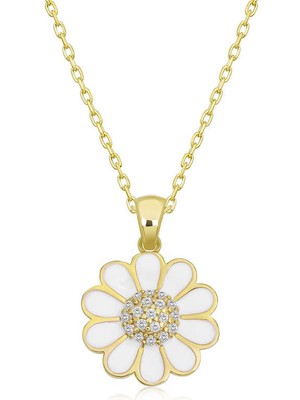 Aya Diamond Gümüş Gold Papatya Kadın Kolye