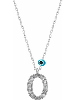 Aya Diamond Gümüş Nazar Rodyum O Harfi Kadın Kolye