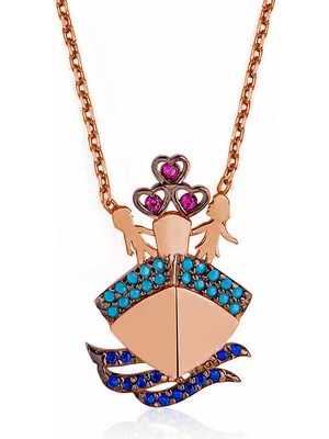 Aya Diamond Gümüş Rose Titanik Kadın Kolye
