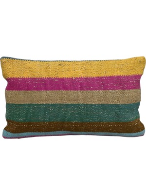 Kilim Antik El Dokuma Dekoratif Lumbar Kilim Kırlent Yastık Kılıfı 1053 - Yeni - Çok Renkli