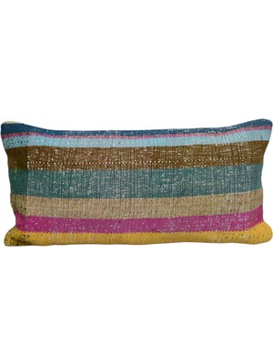 Kilim Antik El Dokuma Dekoratif Lumbar Kilim Kırlent Yastık Kılıfı 1082 - Yeni - Çok Renkli