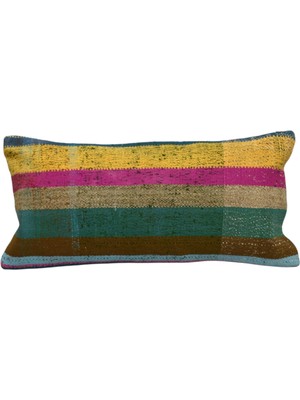 Kilim Antik El Dokuma Dekoratif Lumbar Kilim Kırlent Yastık Kılıfı 1074 - Yeni - Çok Renkli