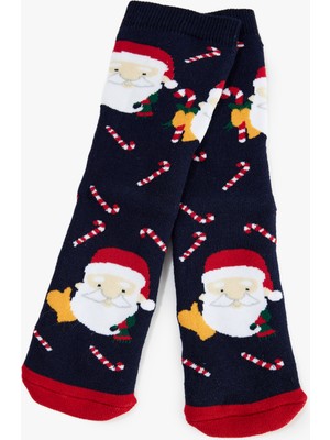 Koton Noel Baba Baskılı Soket Havlu Yılbaşı Çorabı