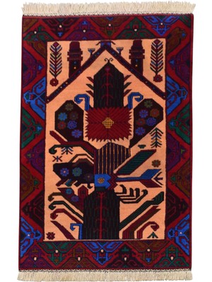 Kilim Antik El Dokuma Seccade Namazlık Iran Acem Yün Halı 0633 - Yeni - Çok Renkli