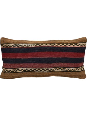 Kilim Antik El Dokuma Dekoratif Lumbar Kilim Kırlent Yastık Kılıfı 1057 - Yeni - Çok Renkli
