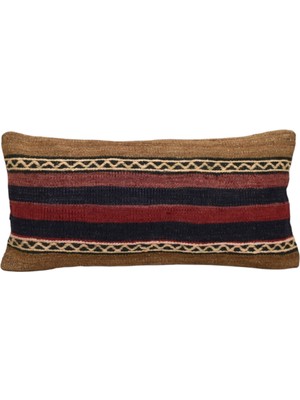 Kilim Antik El Dokuma Dekoratif Lumbar Kilim Kırlent Yastık Kılıfı 1085 - Yeni - Çok Renkli