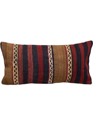 Kilim Antik El Dokuma Dekoratif Lumbar Kilim Kırlent Yastık Kılıfı 1063 - Yeni - Çok Renkli
