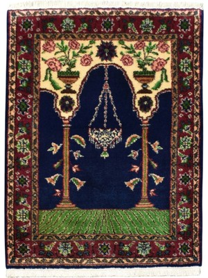 Kilim Antik El Dokuma Mihraplı Burdur Seccade Namazlık Yün Halı 0634 - Yeni - Çok Renkli