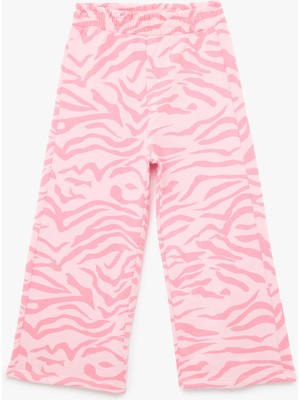 Koton Pamuklu Beli Lastikli Desenli Şardonlu Geniş Paça Pantolon