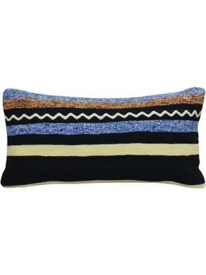 Kilim Antik El Dokuma Dekoratif Lumbar Kilim Kırlent Yastık Kılıfı 1096 - Yeni - Çok Renkli