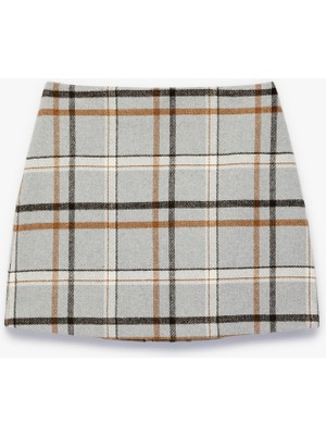 Koton Flanel Kumaş A Kesim Mini Kareli Kışlık Etek