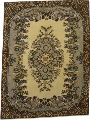 Kilim Antik El Dokuma Burdur Güllü Çiçekli Yün Halı 0588 - Yeni - Çok Renkli