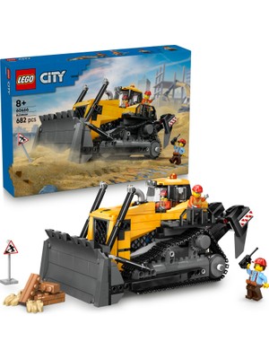 LEGO® City Sarı Buldozer 60466 - 8 Yaş ve Üzeri Çocuklar için İnşaat Sahası Temalı Yaratıcı Oyuncak Yapım Seti (682 Parça)