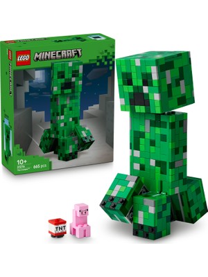 LEGO® Minecraft® Creeper™ 21276 - 10 Yaş ve Üzeri Çocuklar için Video Oyunu Temalı Aksiyon Figürü İçeren Oyuncak Yapım Seti (665P)