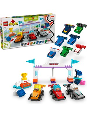 LEGO® DUPLO® Kasabası F1® Takımı Yarış Arabaları ve Sürücüler 10445 - 2 Yaş ve Üzeri Küçük Çocuklar İçin Oyuncak Yapım Seti (70P)