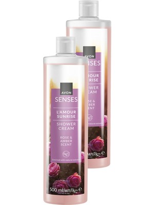 Avon Senses L'amour Sunrise Gül ve Amber Kokulu Krem Duş Jeli 500 ml 2'li