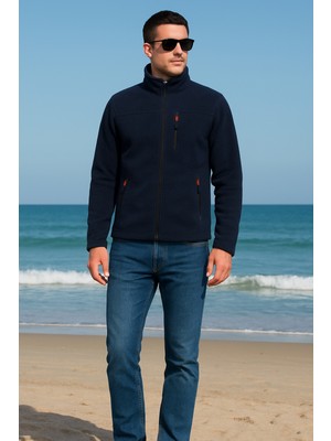 Luxic Core Erkek Dik Yaka Fermuarlı Polar Ceket – Günlük Kullanıma Uygun, Sıcak Tutan, Cepli Polar Mont