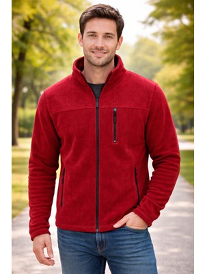 Luxic Core Erkek Dik Yaka Fermuarlı Polar Ceket – Günlük Kullanıma Uygun, Sıcak Tutan, Cepli Polar Mont