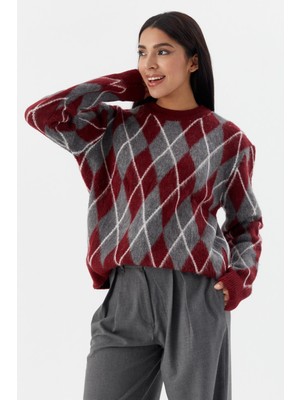 Shopping Shop Baklava Desenli Kazak Antrasıt