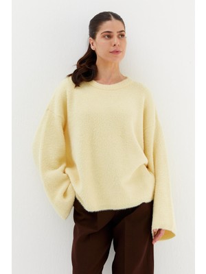 Shopping Shop Yumuşak Dokulu Oversize Kazak Sarı