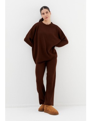 Shopping Shop Triko Pantolon Kazak Takım Kahve