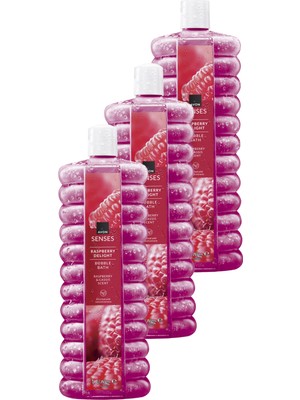 Avon Senses Ahududu ve Frenk Üzümü Kokulu Banyo Köpüğü 1 Lt Üçlü Set Doğal Özlerle Zenginleştirilmiş