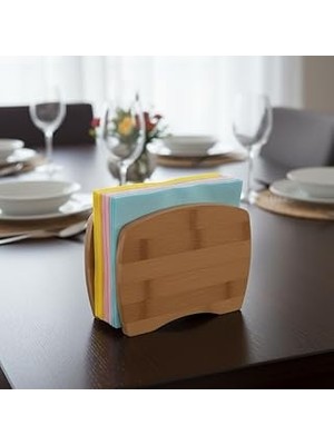Tuncel Store Deconox Bambu Peçetelik – Doğal Ahşap Peçete Tutucu | Masaüstü Dik Servis Peçeteliği | Çevre