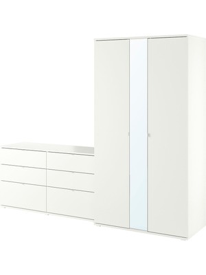 Hobiurun Dolap kombinasyonu, beyaz, 245x57x200 cm