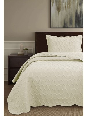 Bella Home Honey Comb 3D Tek Kişilik Yatak Örtüsü Seti - 2 Parça - 180X240 cm - Pvc Çantalı