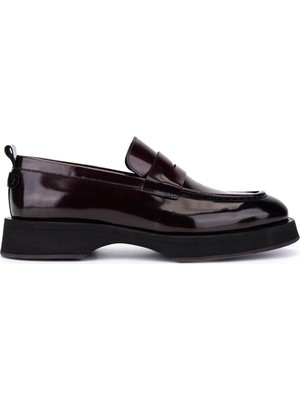 Tamer Tanca Erkek Hakiki Deri Bordo Loafer Ayakkabı 987 458 Erk Ayk SK25-26 Bordo Acma