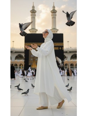 Ns Moda Tesettür Saye Takım Beyaz