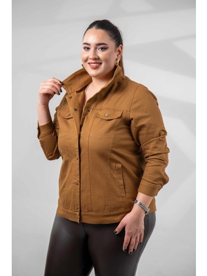 Roxxlen Büyük Beden Çıtçıt Gabardin Ceket