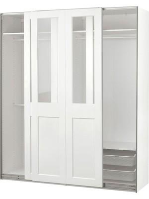 Hobiurun PAX sürgü kapaklı gardırop, beyaz, 200x66x236 cm