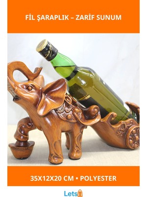 Letsii Polyester Fil Figürü Şaraplık 35X12X20 cm Dekoratif Aksesuar
