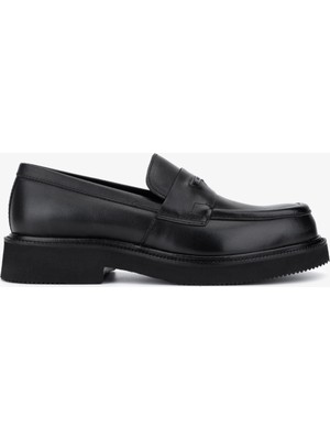 Valmenti Erkek Hakiki Deri Siyah Antik Loafer Ayakkabı 1111 SH5802 Erk SK25-26 Sıyah Antık
